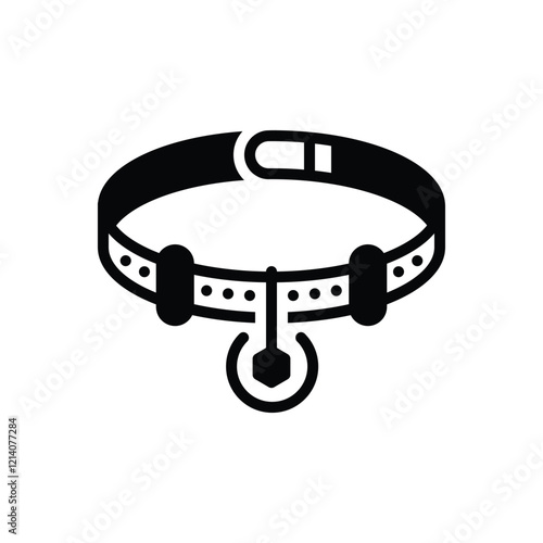 Black solid icon for dog collar
