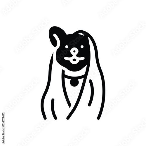 Black solid icon for grooming