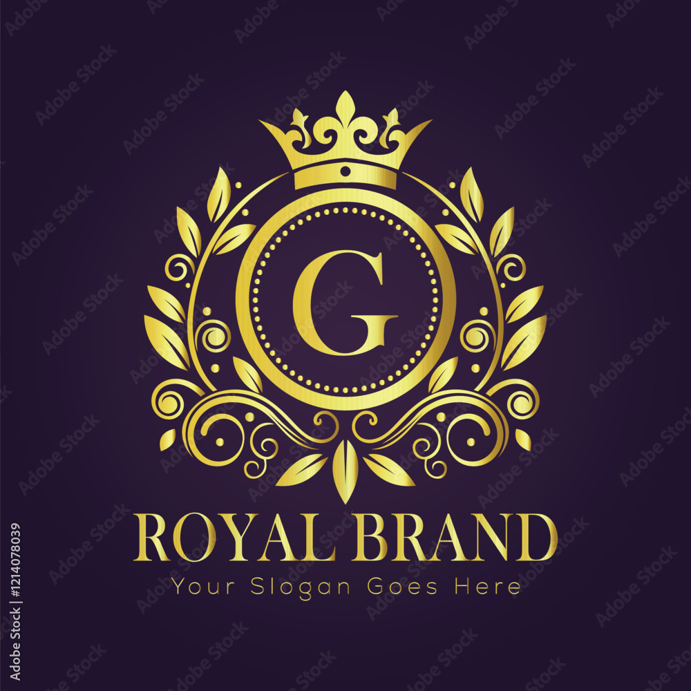 Fototapeta premium Letter G luxury gold logo concept