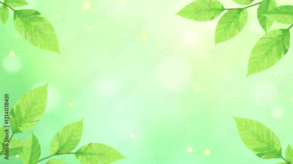 Green leaves background with space for text or image. Vector illustration. Green leaves background with space for text or image. Vector illustration.