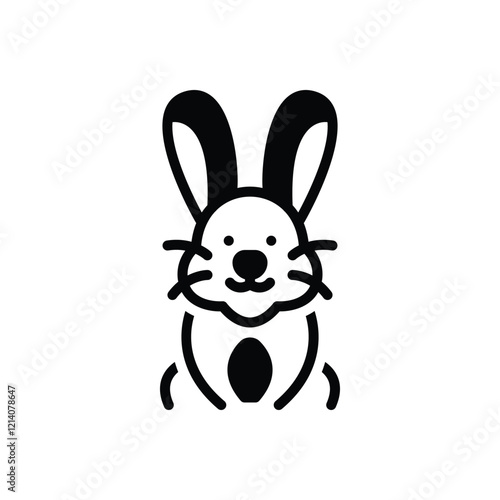 Black solid icon for rabbit