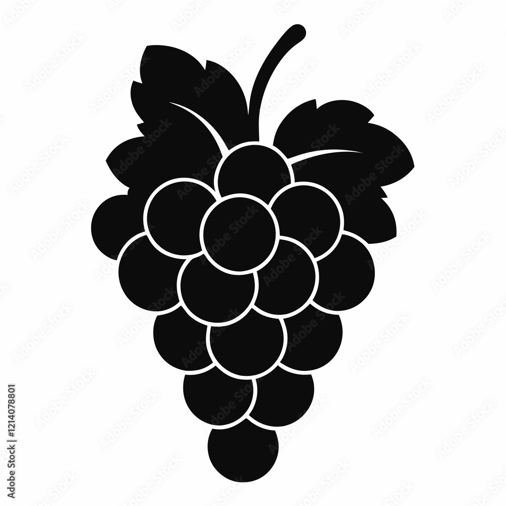 Stylized Grape Silhouette Vector Design Stylized Grape Silhouette Vector Design