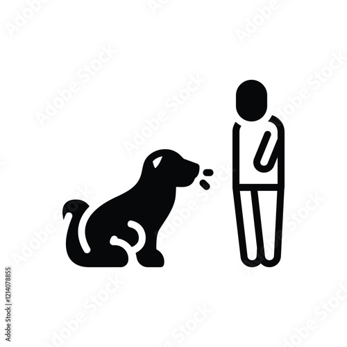 Black solid icon for training dog