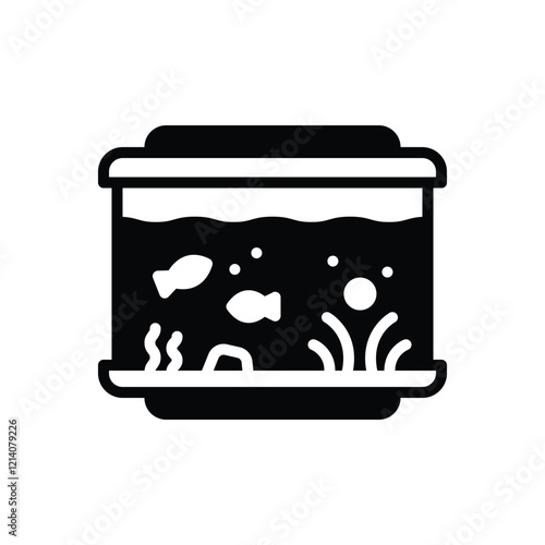 Black solid icon for aquarium