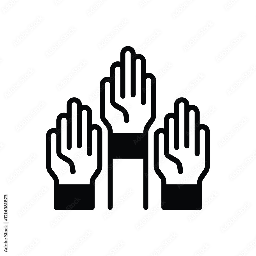 Black solid icon for participate Black solid icon for participate