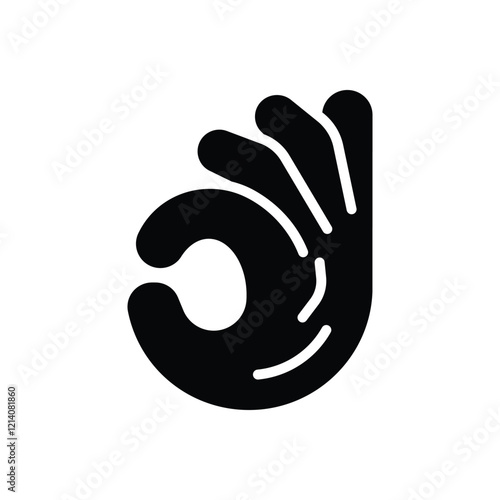 Black solid icon for non verbal