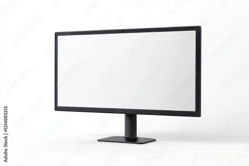 Computer monitor mockup with blank white screen, isolated on transparent background, 3D rendering Computer monitor mockup with blank white screen, isolated on transparent background, 3D rendering