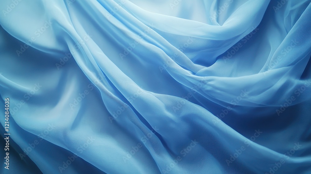 Fototapeta premium Abstract Draped Light Blue Fabric Texture.