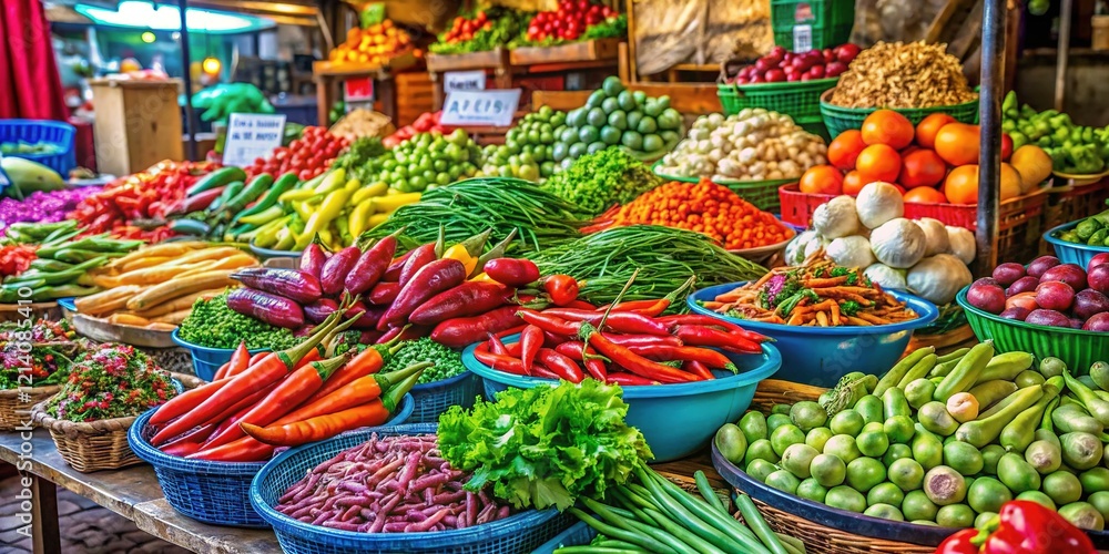 Fototapeta premium Bangkok Market Waste, November 2023 - Fresh Produce Discard