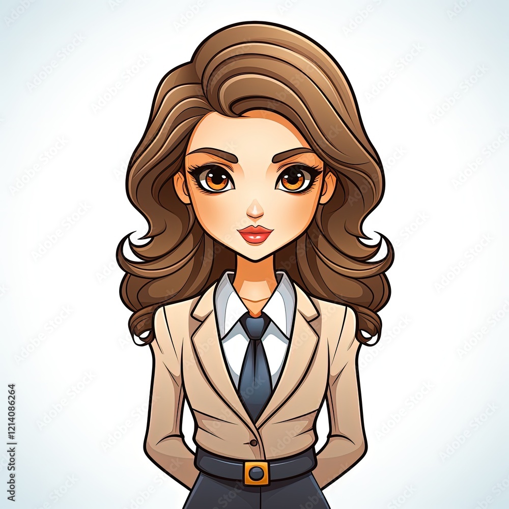 Abstract and Minimalistic Vector Illustration of a Confident Boss Lady Abstract and Minimalistic Vector Illustration of a Confident Boss Lady
