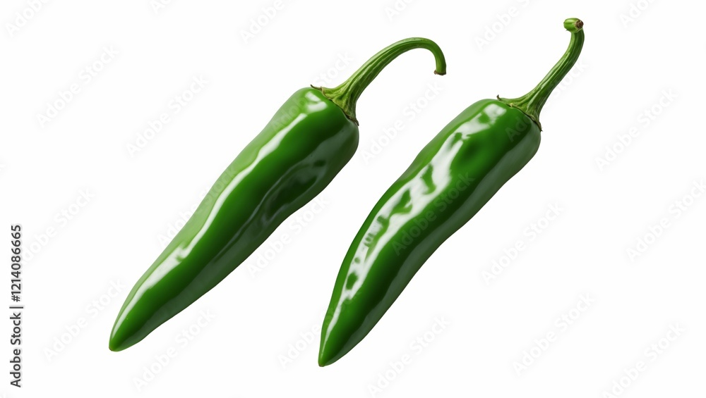 Fresh green chili peppers with white background, Green Hot Chili paper. Fresh green chili peppers with white background, Green Hot Chili paper.