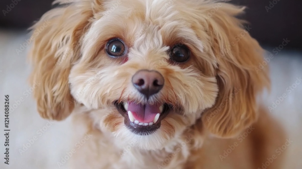 Happy Dog Portrait with Soft Focus on White Background Happy Dog Portrait with Soft Focus on White Background