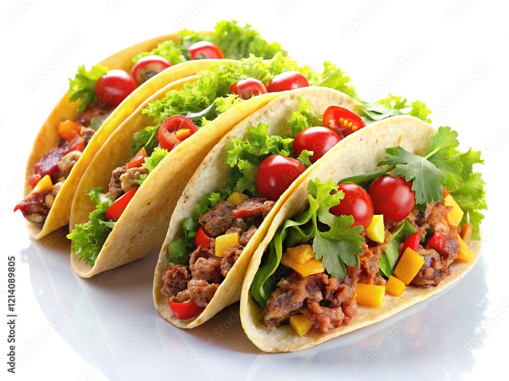 Delicious Meat Tacos with Lettuce - High-Quality AI Photo Delicious Meat Tacos with Lettuce - High-Quality AI Photo
