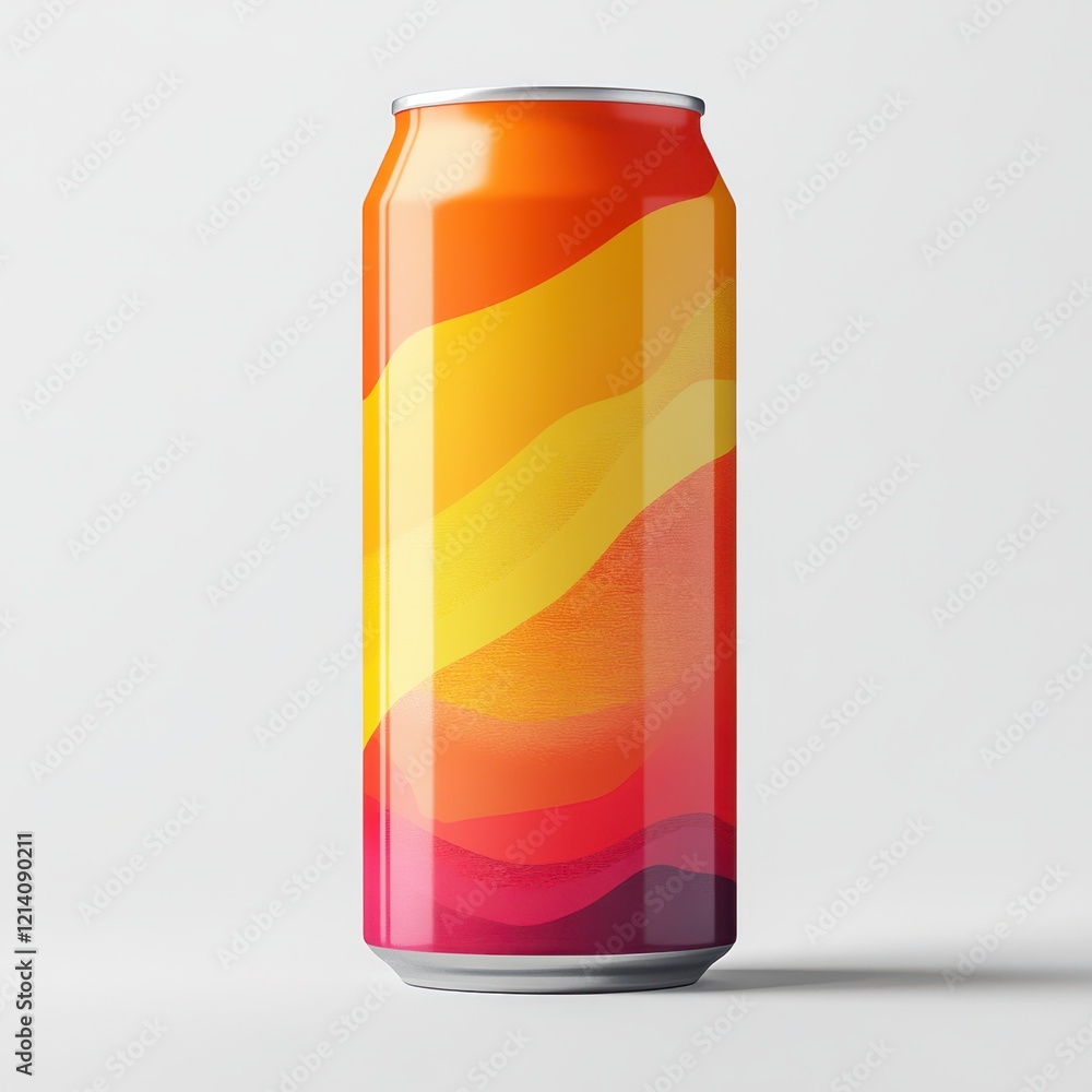 Fototapeta premium Hand holding blank energy drink can mockup, isolated on transparent background, 3D rendering