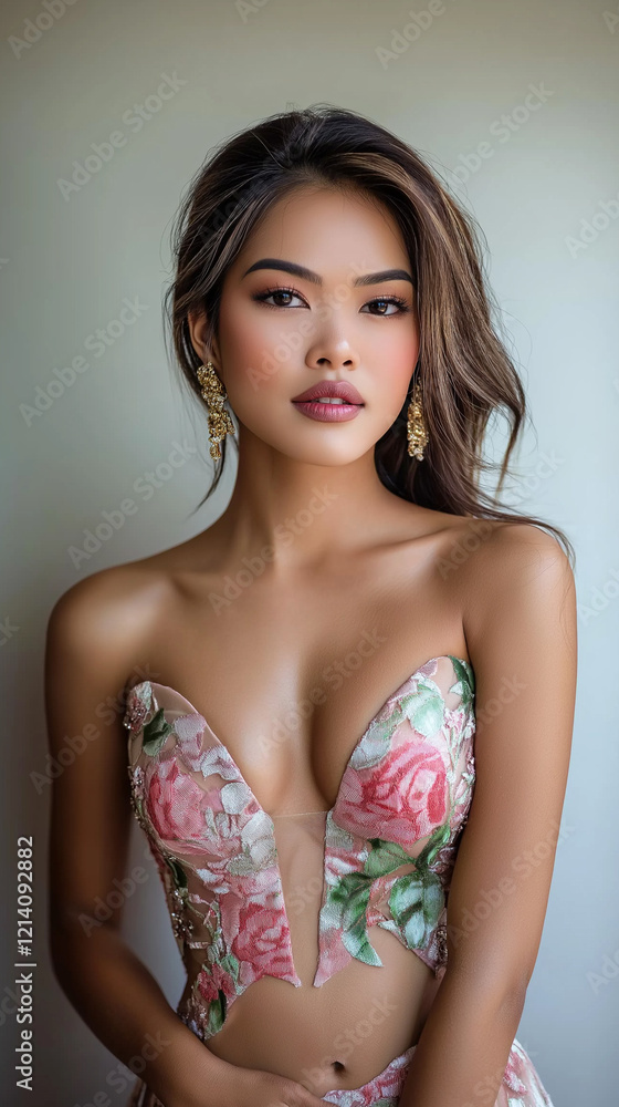 Fototapeta premium The beautiful Asian woman model