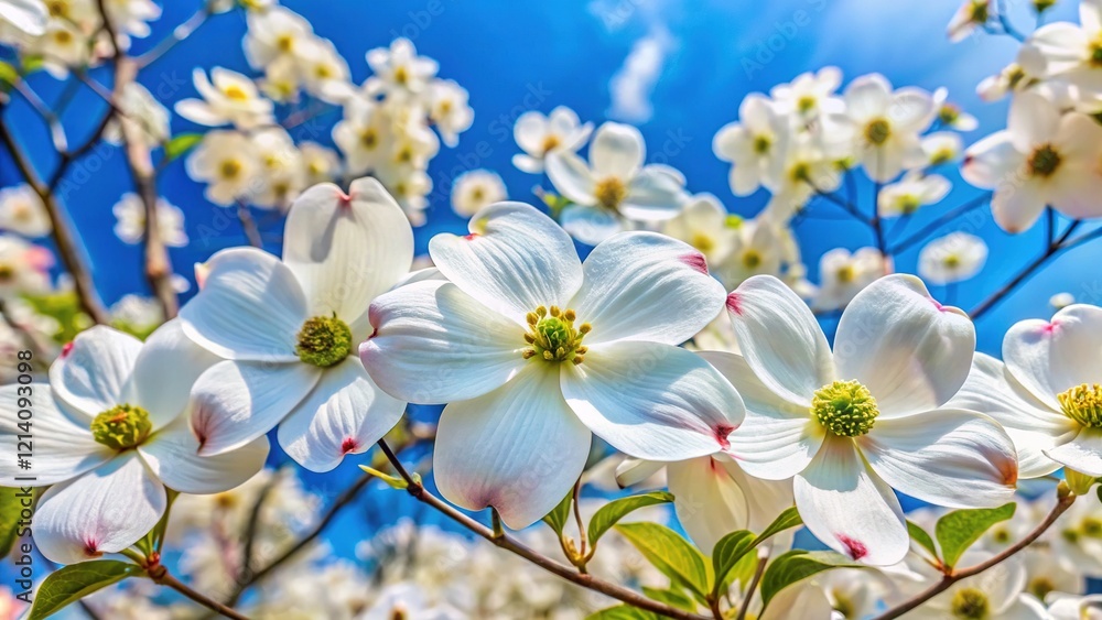 Obraz premium Flowering Dogwood Blossoms - Blue Sky Beauty