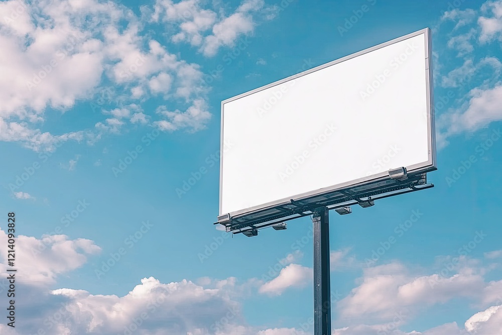 High Definition Image of Editable Billboard Mockup with Sky High Definition Image of Editable Billboard Mockup with Sky