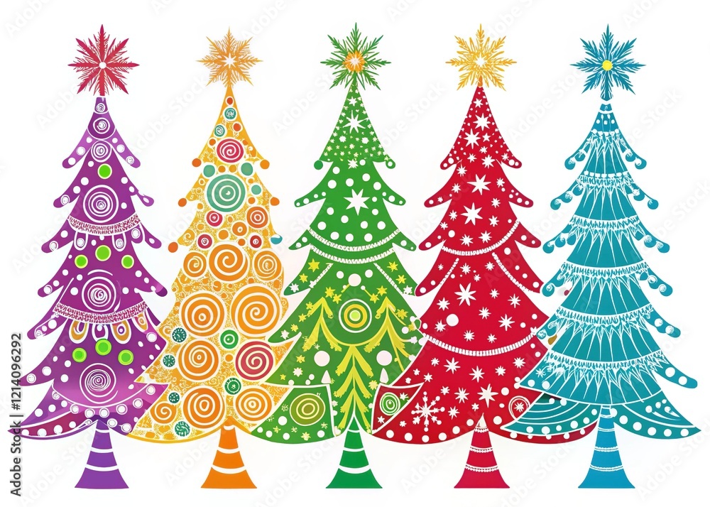 Hand-drawn Christmas tree silhouettes, outline style. 25 charming designs. Hand-drawn Christmas tree silhouettes, outline style. 25 charming designs.