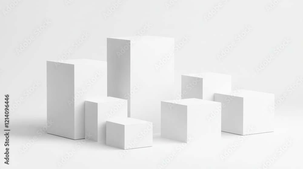 Abstract Minimalist White Geometric Shapes. Abstract Minimalist White Geometric Shapes.
