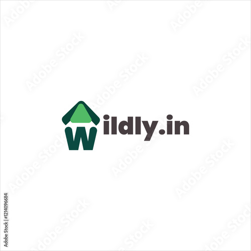 AW initial logo with a house icon in green, ideal for property developers and real estate businesses