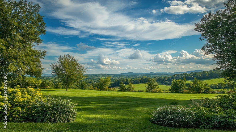 An outdoor view of a serene landscape, representing the calm and spiritual peace of Sabbath rest An outdoor view of a serene landscape, representing the calm and spiritual peace of Sabbath rest