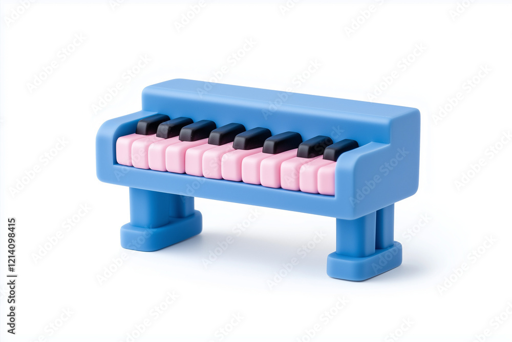 a plasticine 3D icon of a piano, pastel tones, vibrant clay design, isolated on white background a plasticine 3D icon of a piano, pastel tones, vibrant clay design, isolated on white background