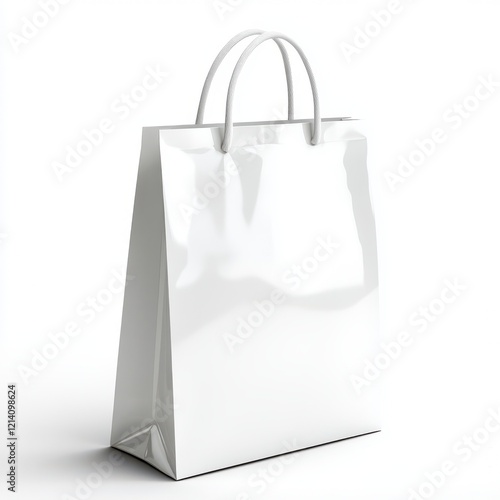 Wallpaper Mural White blank food packaging bag with handle isolated on transparent background, Mockup template for design Torontodigital.ca