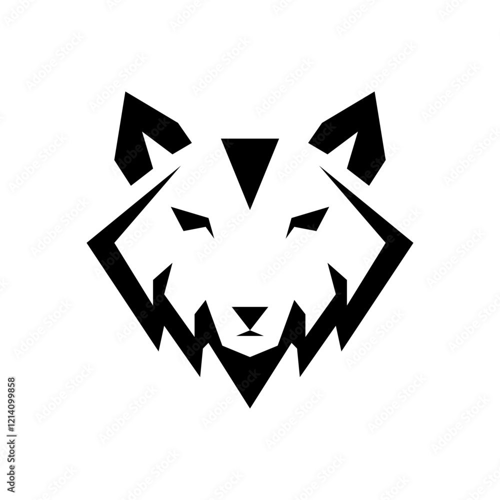 wolf head geometric logo design, wolf logo, animal logo wolf head geometric logo design, wolf logo, animal logo
