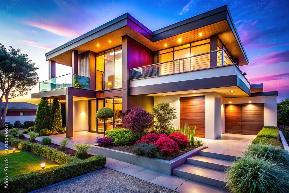 Fototapeta premium Modern House Exterior - Colourful, Dynamic Design