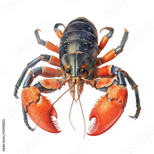 watercolor Lobster isolated white background