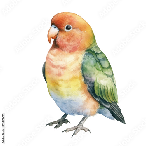 watercolor Lovebird isolated white background