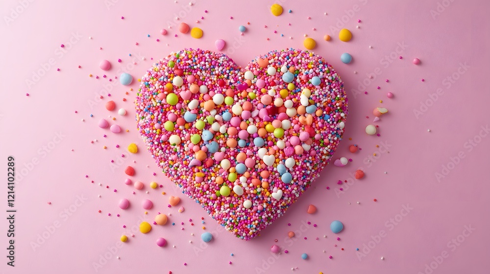 Colorful Candy Heart Shaped Treat Sprinkled Delight Colorful Candy Heart Shaped Treat Sprinkled Delight