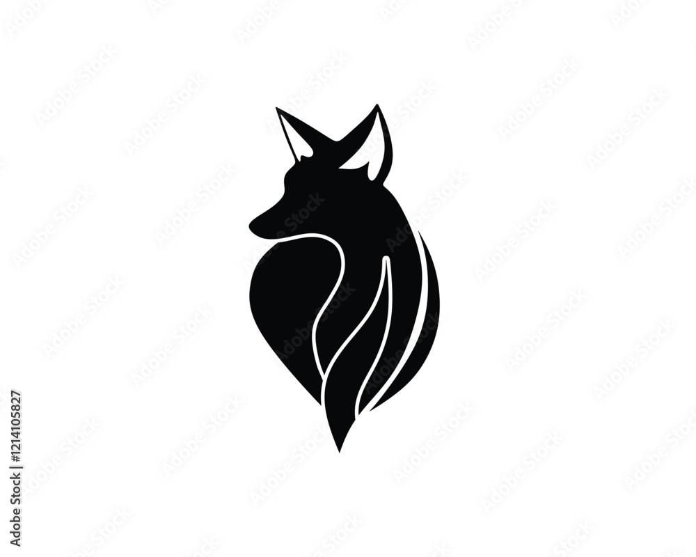 Naklejka premium fox vector logo illustration design image