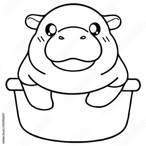 illustration of cartoon hippopotamus 