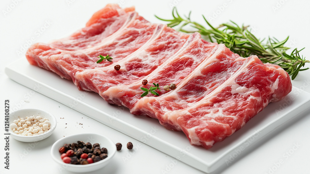 fresh beef meat , tomato and rosemary isolated on white background fresh beef meat , tomato and rosemary isolated on white background