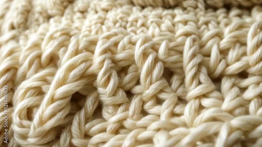 Close-up of a Creamy Beige Knit Texture Close-up of a Creamy Beige Knit Texture
