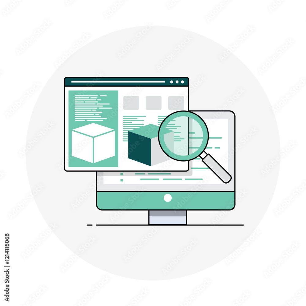 Web Application Security Review Icon Representing Vulnerability Detection, App Protection, and Secure Development Web Application Security Review Icon Representing Vulnerability Detection, App Protection, and Secure Development