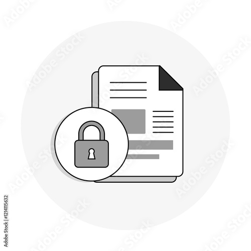 Security Documentation Icon Representing Policy Writing, Compliance Reports, and Data Security Guidelines