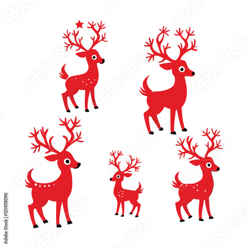 set of christmas deer