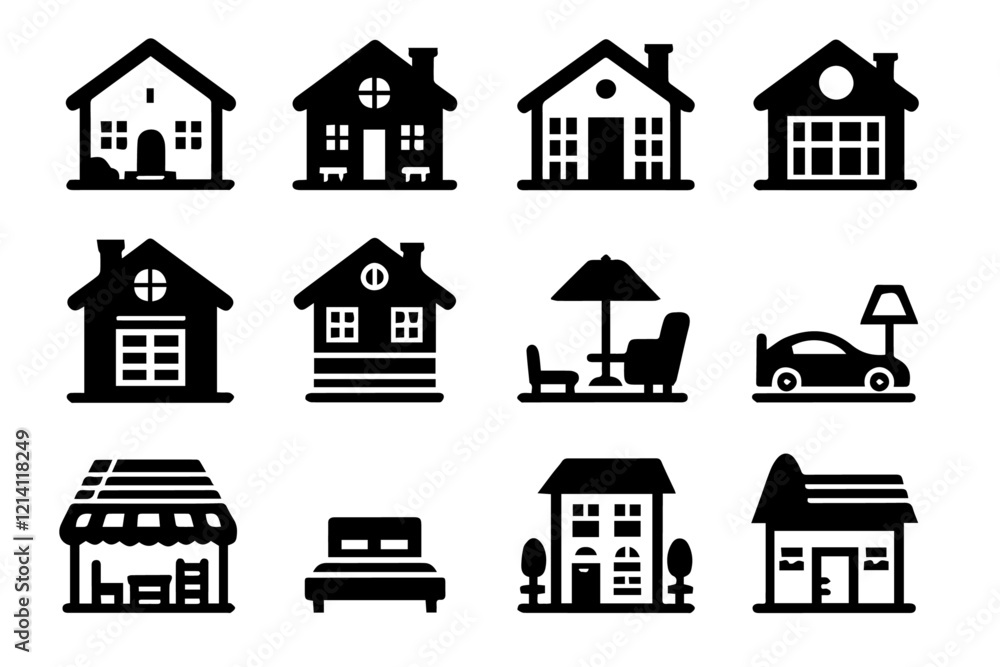 Fototapeta premium Basic House Icons Set