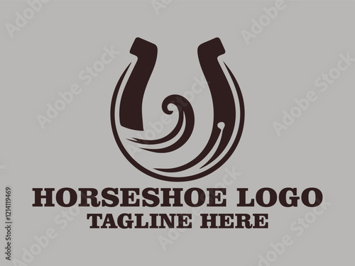 PrintHorseshoes symbolize good luck horseshoe logo timeless classic design,  a horseshoe vector illustration perfect for branding and this horseshoe features a classic and elegant design