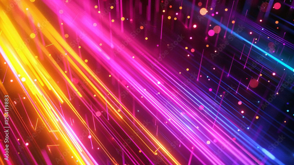 3D render of abstract colorful neon background with glowing lines and bokeh lights, vivid and dynamic composition , full ultra HD, high resolution --ar 169 --no noise - Image #4 @whynotusama 3D render of abstract colorful neon background with glowing lines and bokeh lights, vivid and dynamic composition , full ultra HD, high resolution --ar 169 --no noise - Image #4 @whynotusama