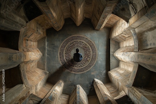 A Religious Muslim Man in a Humble Prayer Position photo