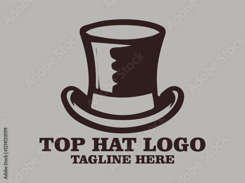 Top hat vector illustration perfect for branding, fashion, fashion depicting fashion trends and dressing styles, formality depicting formal events and formal wear, timeless classic design top hat logo