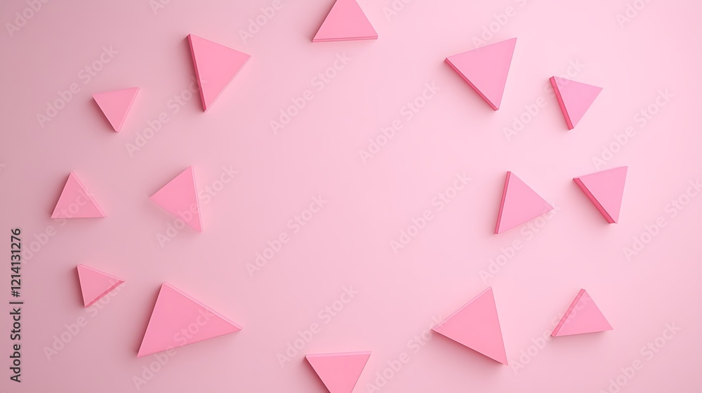 Abstract Composition of Pink Triangles on Soft Pink Background for Modern Design and Creative Projects Abstract Composition of Pink Triangles on Soft Pink Background for Modern Design and Creative Projects