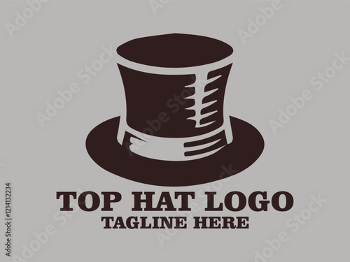 Top hat vector illustration perfect for branding, fashion, fashion depicting fashion trends and dressing styles, formality depicting formal events and formal wear, timeless classic design top hat logo