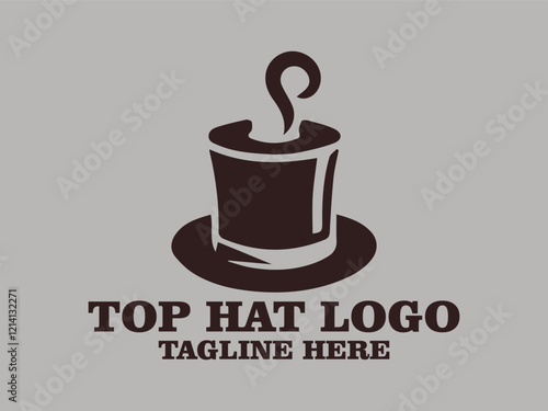 Top hat vector illustration perfect for branding, fashion, fashion depicting fashion trends and dressing styles, formality depicting formal events and formal wear, timeless classic design top hat logo