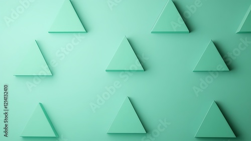 Free Download Abstract geometric pattern of textured mint triangles arranged on a bright green backdrop for background design - GFXLoad