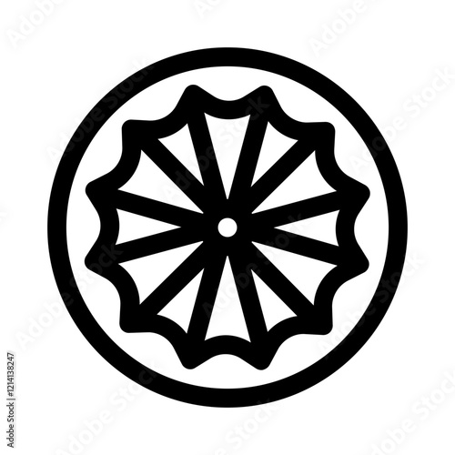 ashoka chakra line icon, perfect for uiux website and mobile apps projects