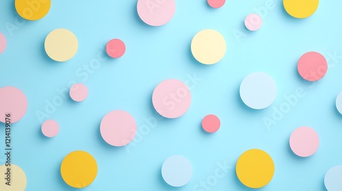 Wallpaper Mural Colorful Circular Shapes on a Soft Blue Background for Modern Design and Creative Projects Torontodigital.ca